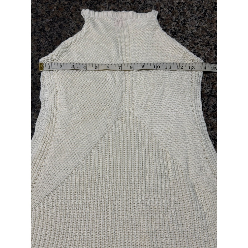 Catherine Malandrino Cream Knit Sleeveless Tunic Sweater Cashmere Blend S - Picture 4 of 6